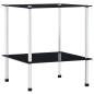 vidaXL Estantería de 2 niveles vidrio templado negro 40x40x47cm vidaXL Estantería de 2 niveles vidrio templado negro 40x40x47cm