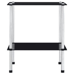 vidaXL Estantería de 2 niveles vidrio templado negro 40x40x47cm 