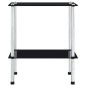 vidaXL Estantería de 2 niveles vidrio templado negro 40x40x47cm vidaXL Estantería de 2 niveles vidrio templado negro 40x40x47cm