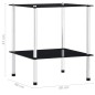 vidaXL Estantería de 2 niveles vidrio templado negro 40x40x47cm vidaXL Estantería de 2 niveles vidrio templado negro 40x40x47cm