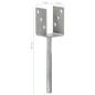 vidaXL Anclajes de valla 6 uds acero galvanizado plateado 7x6x30 cm vidaXL Anclajes de valla 6 uds acero galvanizado plateado 7x6x30 cm