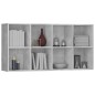 vidaXL Estantería/Aparador madera contrachapada gris 66x30x130 cm vidaXL Estantería/Aparador madera contrachapada gris 66x30x130 cm