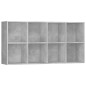 vidaXL Estantería/Aparador madera contrachapada gris 66x30x130 cm vidaXL Estantería/Aparador madera contrachapada gris 66x30x130 cm