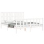 vidaXL Estructura de cama con cabecero madera maciza blanco 160x200 cm vidaXL Estructura de cama con cabecero madera maciza blanco 160x200 cm
