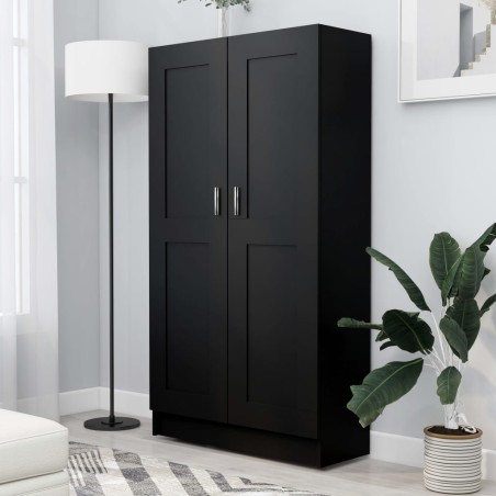 vidaXL Armario de libros madera contrachapada negro 82,5x30,5x150 cm