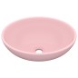 vidaXL Lavabo de lujo ovalado cerámica rosa mate 40x33 cm vidaXL Lavabo de lujo ovalado cerámica rosa mate 40x33 cm