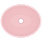 vidaXL Lavabo de lujo ovalado cerámica rosa mate 40x33 cm vidaXL Lavabo de lujo ovalado cerámica rosa mate 40x33 cm