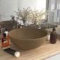 vidaXL Lavabo de lujo redondo cerámica crema mate 32,5x14 cm