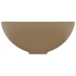 vidaXL Lavabo de lujo redondo cerámica crema mate 32,5x14 cm