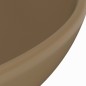 vidaXL Lavabo de lujo redondo cerámica crema mate 32,5x14 cm