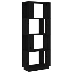 vidaXL Estantería/divisor de espacios madera pino negro 51x25x132 cm