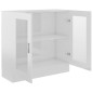 vidaXL Vitrina de madera contrachapada blanco brillo 82,5x30,5x80 cm vidaXL Vitrina de madera contrachapada blanco brillo 82,5x30,5x80 cm