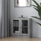 vidaXL Vitrina de madera contrachapada gris hormigón 82,5x30,5x80 cm vidaXL Vitrina de madera contrachapada gris hormigón 82,5x30,5x80 cm