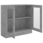 vidaXL Vitrina de madera contrachapada gris hormigón 82,5x30,5x80 cm vidaXL Vitrina de madera contrachapada gris hormigón 82,5x30,5x80 cm