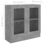 vidaXL Vitrina de madera contrachapada gris hormigón 82,5x30,5x80 cm vidaXL Vitrina de madera contrachapada gris hormigón 82,5x30,5x80 cm