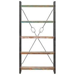 vidaXL Estantería de 5 niveles de madera maciza reciclada 90x30x180 cm