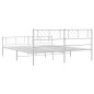 vidaXL Estructura cama metal con cabecero y pie cama blanco 183x213 cm