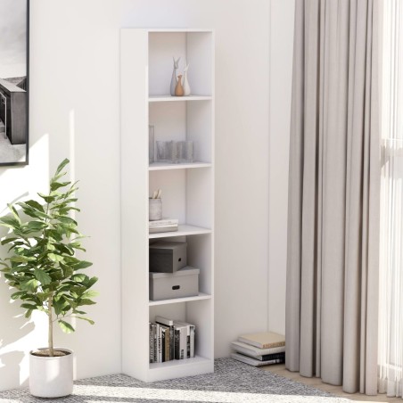 vidaXL Estantería de 5 niveles madera contrachapada blanca 40x24x175cm