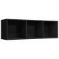 vidaXL Estantería libros/mueble TV contrachapada negro 36x30x114 cm vidaXL Estantería libros/mueble TV contrachapada negro 36x30x114 cm