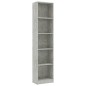 vidaXL Estantería de 5 niveles contrachapada gris hormigón 40x24x175cm vidaXL Estantería de 5 niveles contrachapada gris hormigón 40x24x175cm