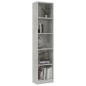 vidaXL Estantería de 5 niveles contrachapada gris hormigón 40x24x175cm vidaXL Estantería de 5 niveles contrachapada gris hormigón 40x24x175cm