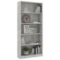 vidaXL Estantería de 5 niveles contrachapada gris hormigón 80x24x175cm