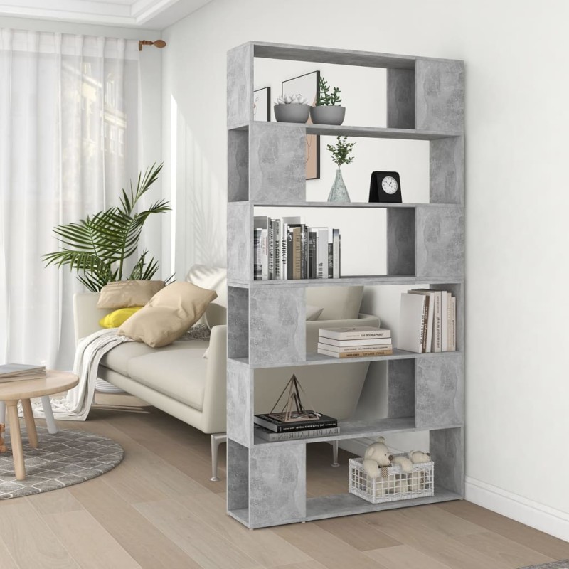 vidaXL Estantería divisor de espacios gris hormigón 100x24x188 cm vidaXL Estantería divisor de espacios gris hormigón 100x24x188 cm
