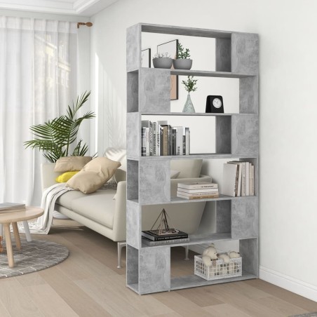 vidaXL Estantería divisor de espacios gris hormigón 100x24x188 cm