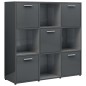 vidaXL Estantería de madera contrachapada gris brillante 90x30x90 cm vidaXL Estantería de madera contrachapada gris brillante 90x30x90 cm