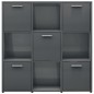 vidaXL Estantería de madera contrachapada gris brillante 90x30x90 cm vidaXL Estantería de madera contrachapada gris brillante 90x30x90 cm