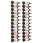 vidaXL Botelleros de pared para 12 botellas hierro negro 2 unidades vidaXL Botelleros de pared para 12 botellas hierro negro 2 unidades