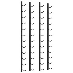 vidaXL Botelleros de pared para 12 botellas hierro negro 2 unidades