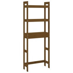 vidaXL Estante de baño madera maciza de pino marrón miel 63x26x171 cm
