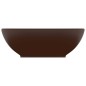 vidaXL Lavabo de lujo ovalado cerámica marrón oscuro mate 40x33 cm vidaXL Lavabo de lujo ovalado cerámica marrón oscuro mate 40x33 cm