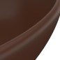 vidaXL Lavabo de lujo ovalado cerámica marrón oscuro mate 40x33 cm vidaXL Lavabo de lujo ovalado cerámica marrón oscuro mate 40x33 cm