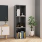vidaXL Estantería libros madera contrachapada gris brillo 36x30x114cm vidaXL Estantería libros madera contrachapada gris brillo 36x30x114cm