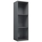 vidaXL Estantería libros madera contrachapada gris brillo 36x30x114cm vidaXL Estantería libros madera contrachapada gris brillo 36x30x114cm