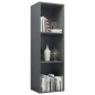 vidaXL Estantería libros madera contrachapada gris brillo 36x30x114cm vidaXL Estantería libros madera contrachapada gris brillo 36x30x114cm