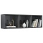 vidaXL Estantería libros madera contrachapada gris brillo 36x30x114cm vidaXL Estantería libros madera contrachapada gris brillo 36x30x114cm