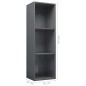 vidaXL Estantería libros madera contrachapada gris brillo 36x30x114cm vidaXL Estantería libros madera contrachapada gris brillo 36x30x114cm