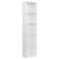 vidaXL Estantería de 5 niveles contrachapada blanco brillo 40x24x175cm vidaXL Estantería de 5 niveles contrachapada blanco brillo 40x24x175cm