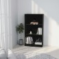 vidaXL Estantería de 3 niveles madera contrachapada negra 60x24x109cm