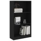 vidaXL Estantería de 3 niveles madera contrachapada negra 60x24x109cm