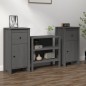 vidaXL Aparadores 2 uds madera maciza de pino gris 40x35x80 cm vidaXL Aparadores 2 uds madera maciza de pino gris 40x35x80 cm