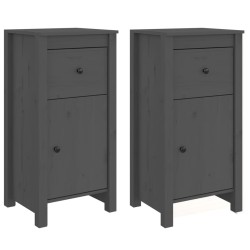 vidaXL Aparadores 2 uds madera maciza de pino gris 40x35x80 cm