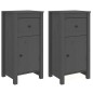 vidaXL Aparadores 2 uds madera maciza de pino gris 40x35x80 cm vidaXL Aparadores 2 uds madera maciza de pino gris 40x35x80 cm
