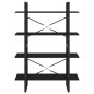 vidaXL Estantería de 4 niveles madera contrachapada negro 100x30x140cm vidaXL Estantería de 4 niveles madera contrachapada negro 100x30x140cm
