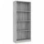 vidaXL Estantería de 4 niveles contrachapada gris Sonoma 60x24x142 cm vidaXL Estantería de 4 niveles contrachapada gris Sonoma 60x24x142 cm