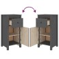 vidaXL Aparadores 2 uds madera maciza de pino gris 40x35x80 cm vidaXL Aparadores 2 uds madera maciza de pino gris 40x35x80 cm