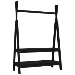 vidaXL Perchero de madera maciza de pino negro 100x45,5x150 cm